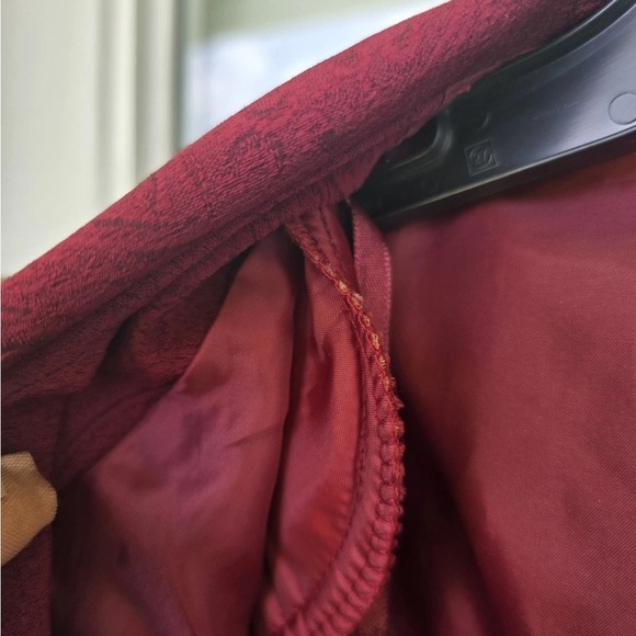 VTG Plaza South 2Piece Skirt Suit 14P Red Embroidery Long Sleeve Button Up - Picture 10 of 13